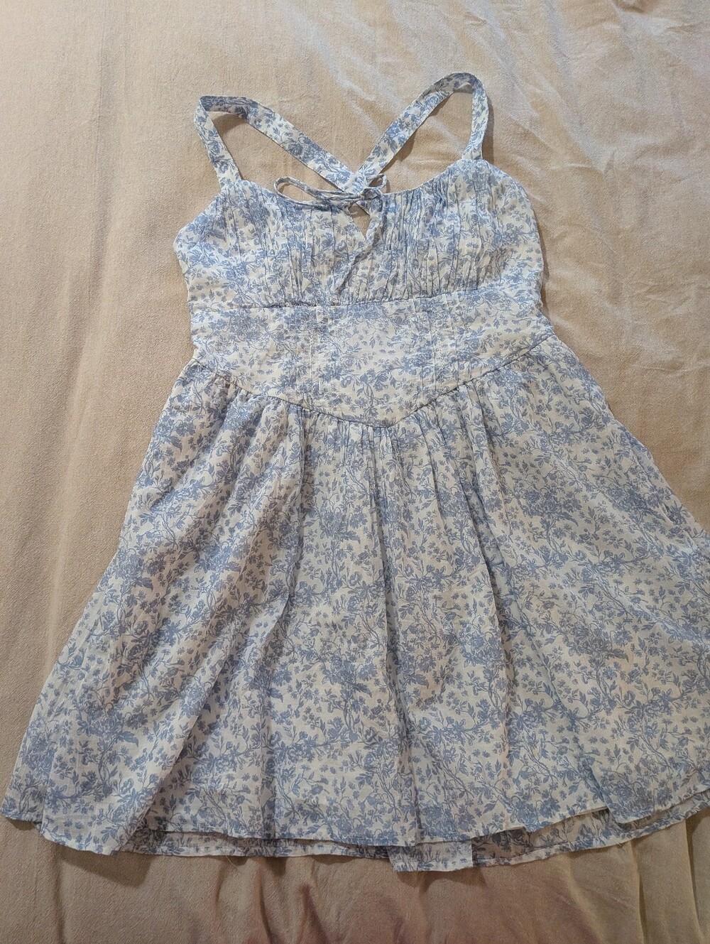 Light Blue Floral Cottage Core Dress American Eagle